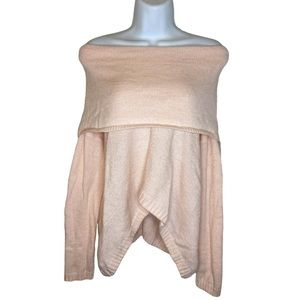 Express ✨ solid baby pink off the shoulder knit sweater sz XS